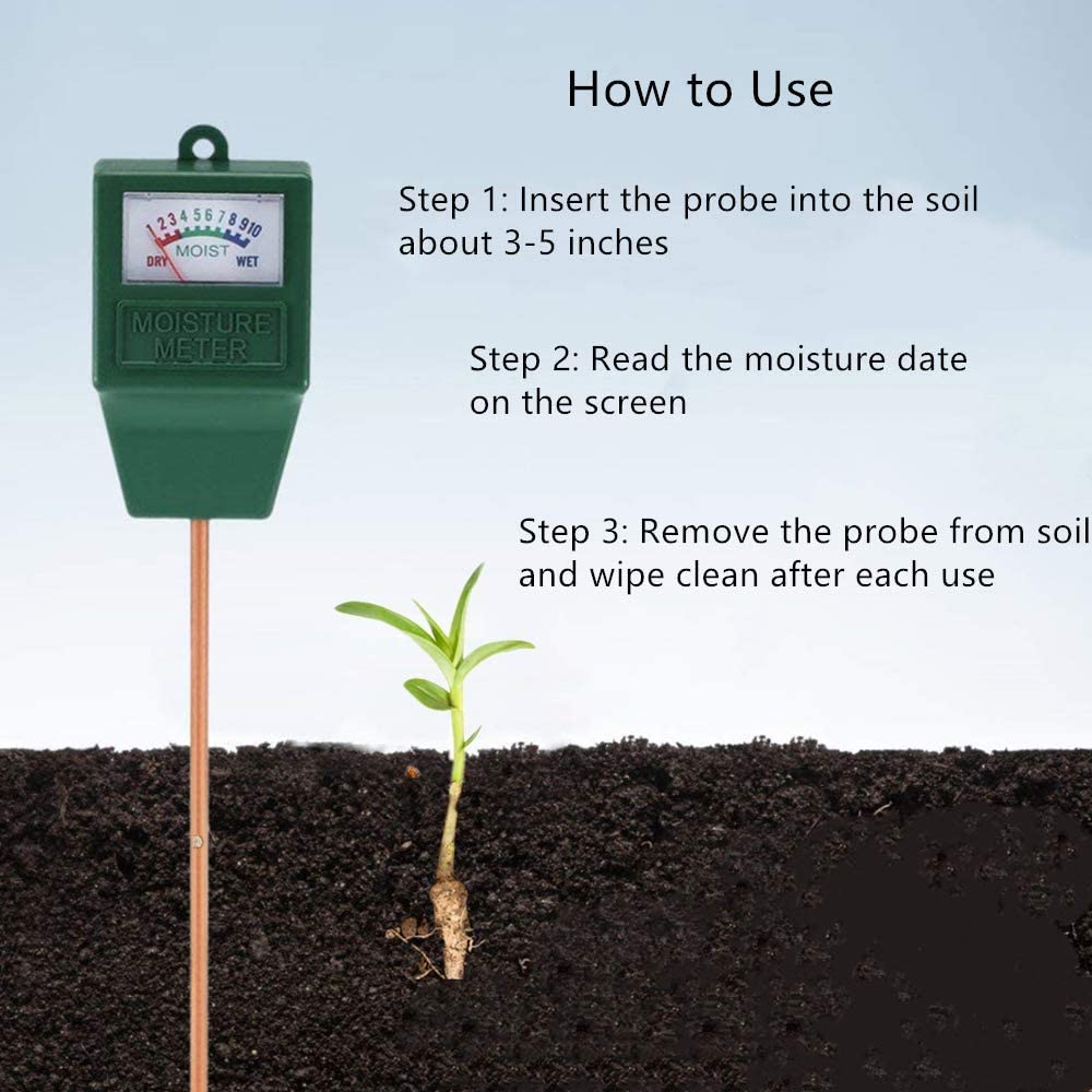 Soil Moisture Meter，Garden Moisture Sensor Hygrometer Soil Water Monitor for Farm/Lawn/Indoor/Outdoor Plants