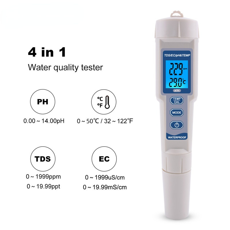 Best price for 4 in 1 TDS PH Meter PH/TDS/EC/Temperature Meter Digital ...