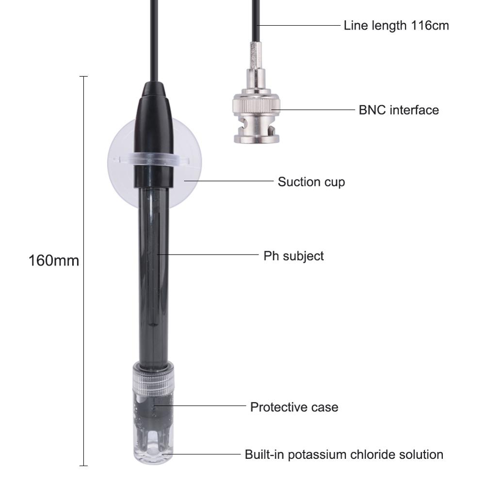 ph Replacement Probe Aquarium Hydroponic Laboratory Electrode ph Meter Potential Test BNC Q9 Connector