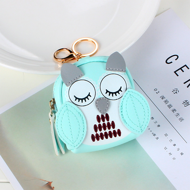 Cute Key Bag Owl Coin Purse Mini School Bag Car Key Chain Pendant Lady Wallet Coin Purse Keychain Coin Wallet Girls Purse