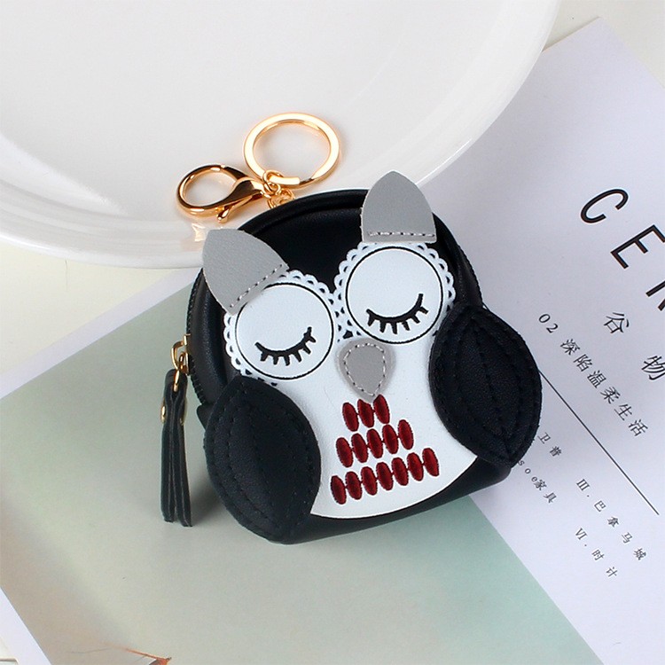 Cute Key Bag Owl Coin Purse Mini School Bag Car Key Chain Pendant Lady Wallet Coin Purse Keychain Coin Wallet Girls Purse