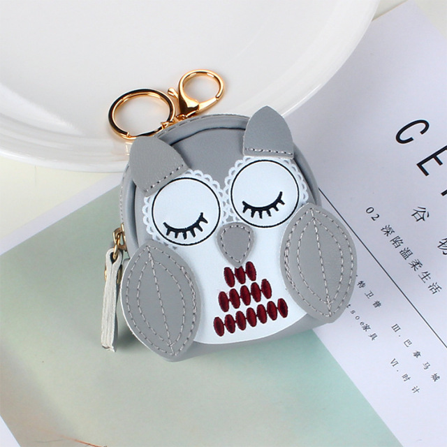Cute Key Bag Owl Coin Purse Mini School Bag Car Key Chain Pendant Lady Wallet Coin Purse Keychain Coin Wallet Girls Purse