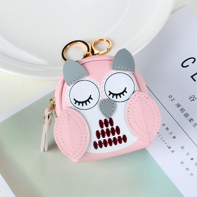 Cute Key Bag Owl Coin Purse Mini School Bag Car Key Chain Pendant Lady Wallet Coin Purse Keychain Coin Wallet Girls Purse