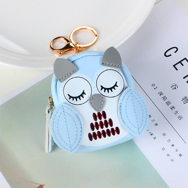 Cute Key Bag Owl Coin Purse Mini School Bag Car Key Chain Pendant Lady Wallet Coin Purse Keychain Coin Wallet Girls Purse