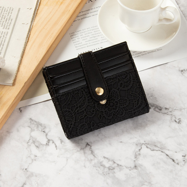 Small Wallet Female Short Korean New Style Simple Retro Folding Buckle Multi-card Position Compact Card Bag Coin Purse