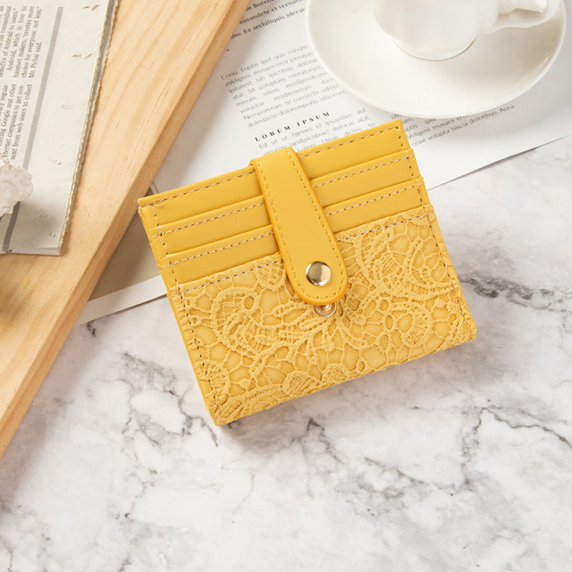 Small Wallet Female Short Korean New Style Simple Retro Folding Buckle Multi-card Position Compact Card Bag Coin Purse