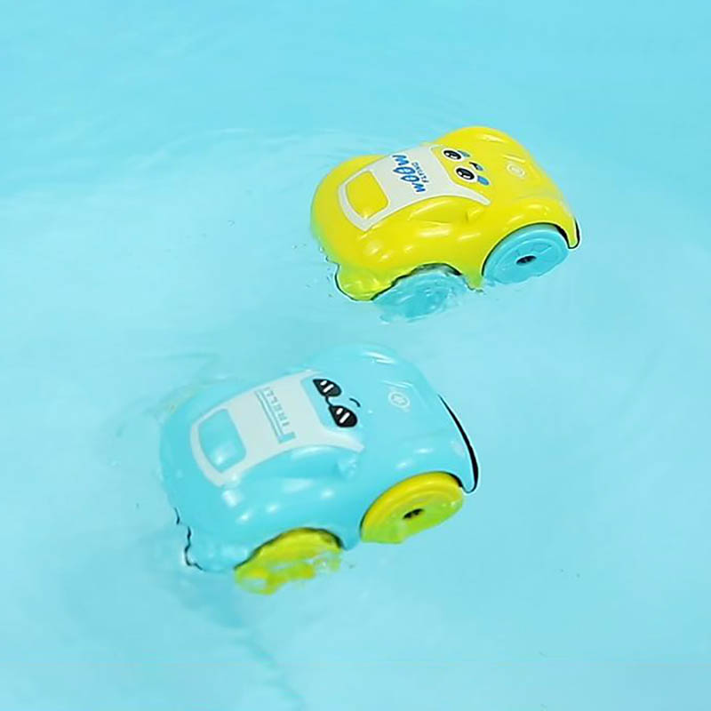 Children Bath Water Playing Toys ABS Clockwork Car Cartoon Vehicle Baby Bath Toy Kids Gift Amphibious Cars Bathroom Floating Toy