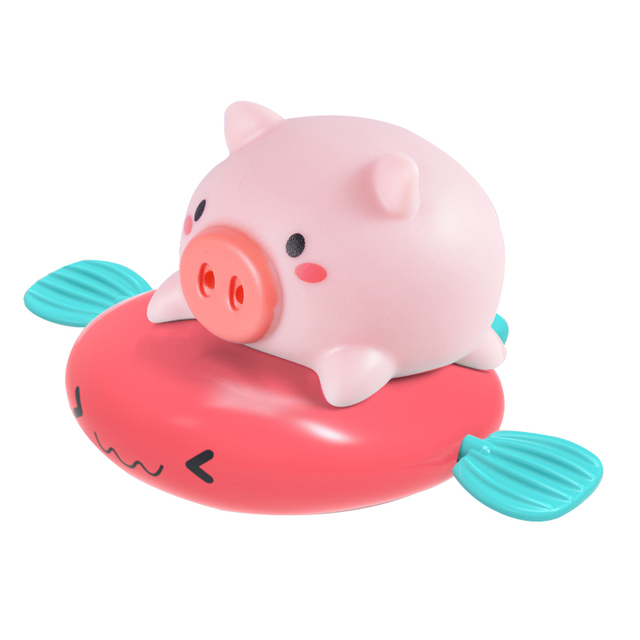 1PCS Cute Cartoon Animal Pull the bath toy pig Classic Baby Water Toy Infant Swim Turtle Wound-up Chain Clockwork Kids Toy