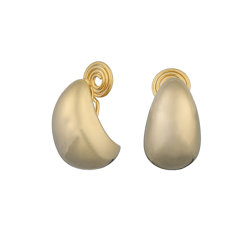 European and American mosquito coil ear clips without ear holes metal ear studs water drop earrings simple temperament earrings