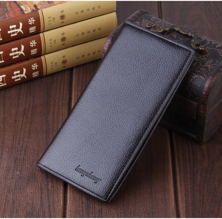New Style Men's Wallet Multi-card Pocket Wallet Lychee Pattern Long Wallet Thin Mobile Phone Bag Men Pu Leather Wallet