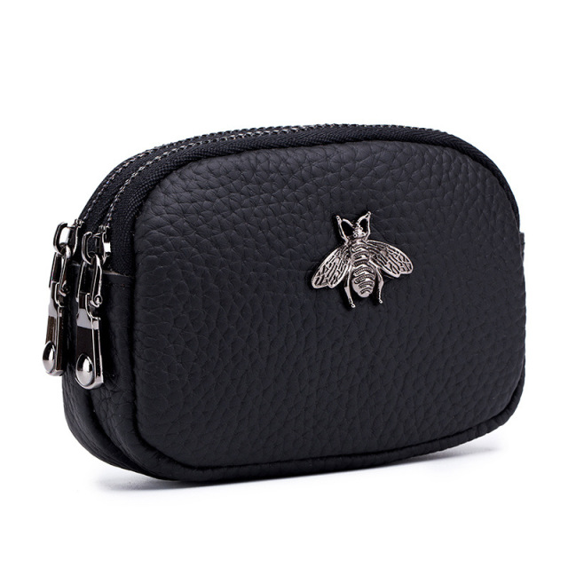 Small Leather Coin Purse Cute Female Coin Purse Double Zipper New Coin Purse Mini Coin Purse Money Bag Wallets for Women