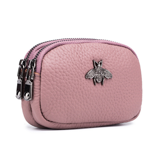 Small Leather Coin Purse Cute Female Coin Purse Double Zipper New Coin Purse Mini Coin Purse Money Bag Wallets for Women
