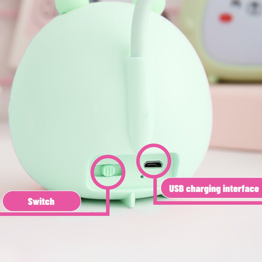Desk Lamp Foldable Kids Cute Cartoon Light USB Recharge LED Table Desk Night Reading Light Eye Protective For Reading Working