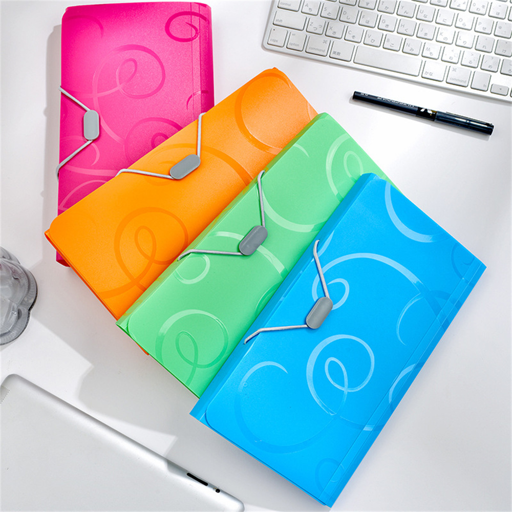 Creative Pvc Candy Colors Organ Bag Multi-layer Folder For Document Folders School Office Stationery Supplies