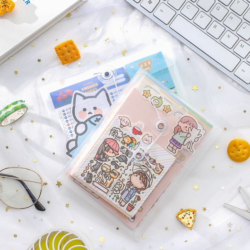 3pcs Mini A6 Size File Folder Organizer PP Waterproof Transparent Document Bag for School Office Supplies Stationery