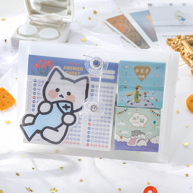 3pcs Mini A6 Size File Folder Organizer PP Waterproof Transparent Document Bag for School Office Supplies Stationery