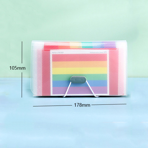 2pcs Portable Plastic A6 Expanding Wallet Bill Receipt File Folder Sorting Organizer Office Document Storage Bag Filing Products