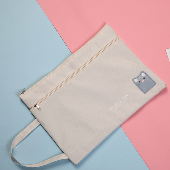 2pc A4 Size File Folder Bag Documents Stationery Books Storage Bag Pouch School Office File Holder Zipper Bag