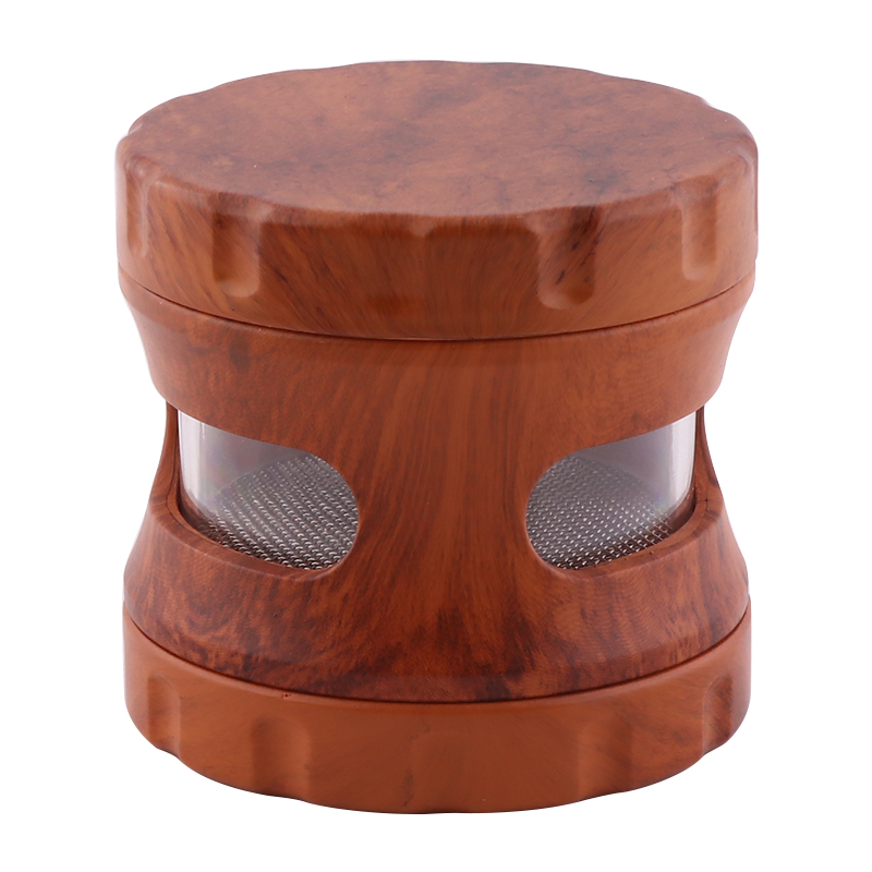 63mm Wooden Resin 4 Layers Tobacco Grinder Herb Grinder Tobacco Crusher  Spice Grinder Drum Shape Smoke Kitchen Accessories