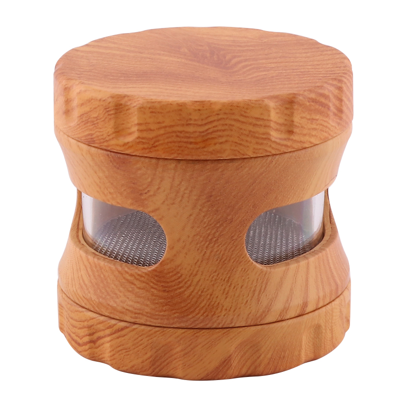 63mm Wooden Resin 4 Layers Tobacco Grinder Herb Grinder Tobacco Crusher  Spice Grinder Drum Shape Smoke Kitchen Accessories