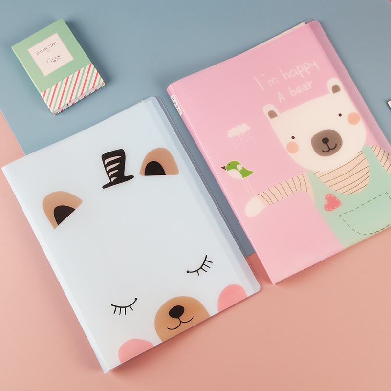 Cute cartoon data book A4 creative student stationery folder data folder kindergarten data storage file book