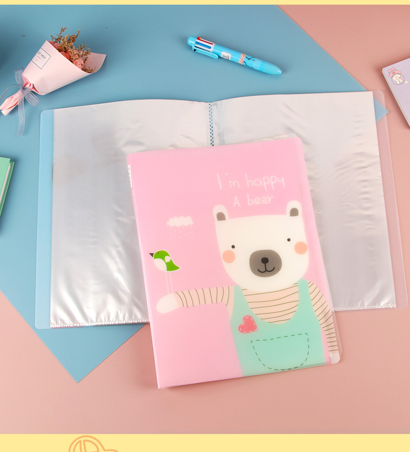 Cute cartoon data book A4 creative student stationery folder data folder kindergarten data storage file book