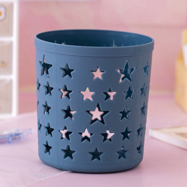 Creative Hollow Stars Pencil Pot Holder Brush Storage Container Desk Organizer Plastic Stationery Pen Holder Office Supplies