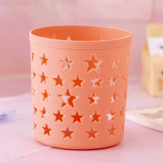 Creative Hollow Stars Pencil Pot Holder Brush Storage Container Desk Organizer Plastic Stationery Pen Holder Office Supplies