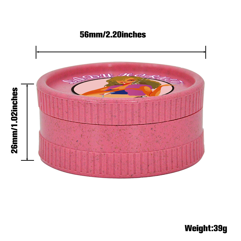 2 Pack 56mm Vanilla Tobacco Grinder Smoking Accessories Manual Vanilla Weed Tobacco Spice Grinder Miller Crusher Kitchen Supplies