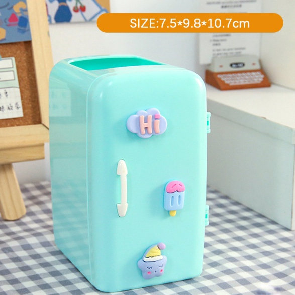 Kawaii Refrigerator Pen Holder Desktop Makeups Pencil Pens Storage Box Creative School Stationery