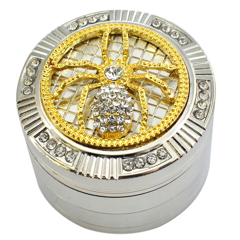 2pcs Diamond Design Insect Small Animal Frog Herb Grinder 50mm Tobacco Grinder 4 Layer Crusher Weed Grinder Smoking Kitchen Accessories