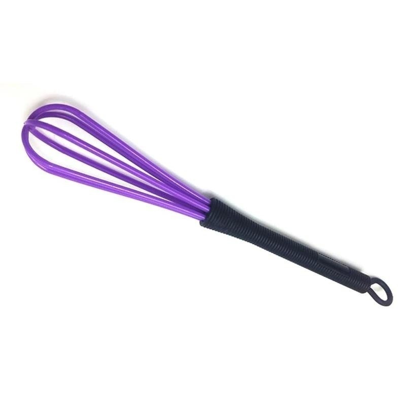 2Pcs Whisk Mini Egg Rotary Egg Mixer Beaters Balloon Flat Steel Wire Bowl Scraper (color random)