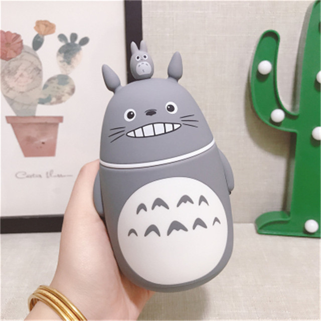 300ml Creative Cute Totoro Glass Water Bottle Double Heat-resisting Drinking Cartoon Style Glass Cup Leak-proof Student Bottle