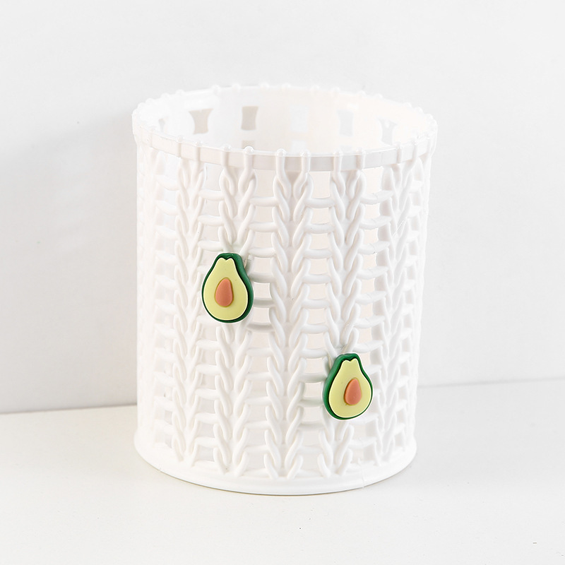Creative imitation rattan pen holder cute cartoon student stationery sundries desktop finishing storage