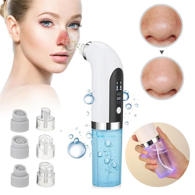Facial Blackhead Remover USB Rechargeable Hydrodermabrasion Device Vacuum Suction Facial Pore Cleaner  Blackhead Extractor Tool