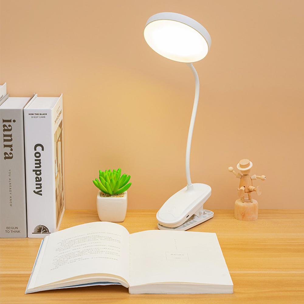 Desk Lamp USB Rechargeable Table Lamp With Clip Bed Reading Book Night Light LED Desk Lamps 3 Modes Dimming Eye Protection DC5V