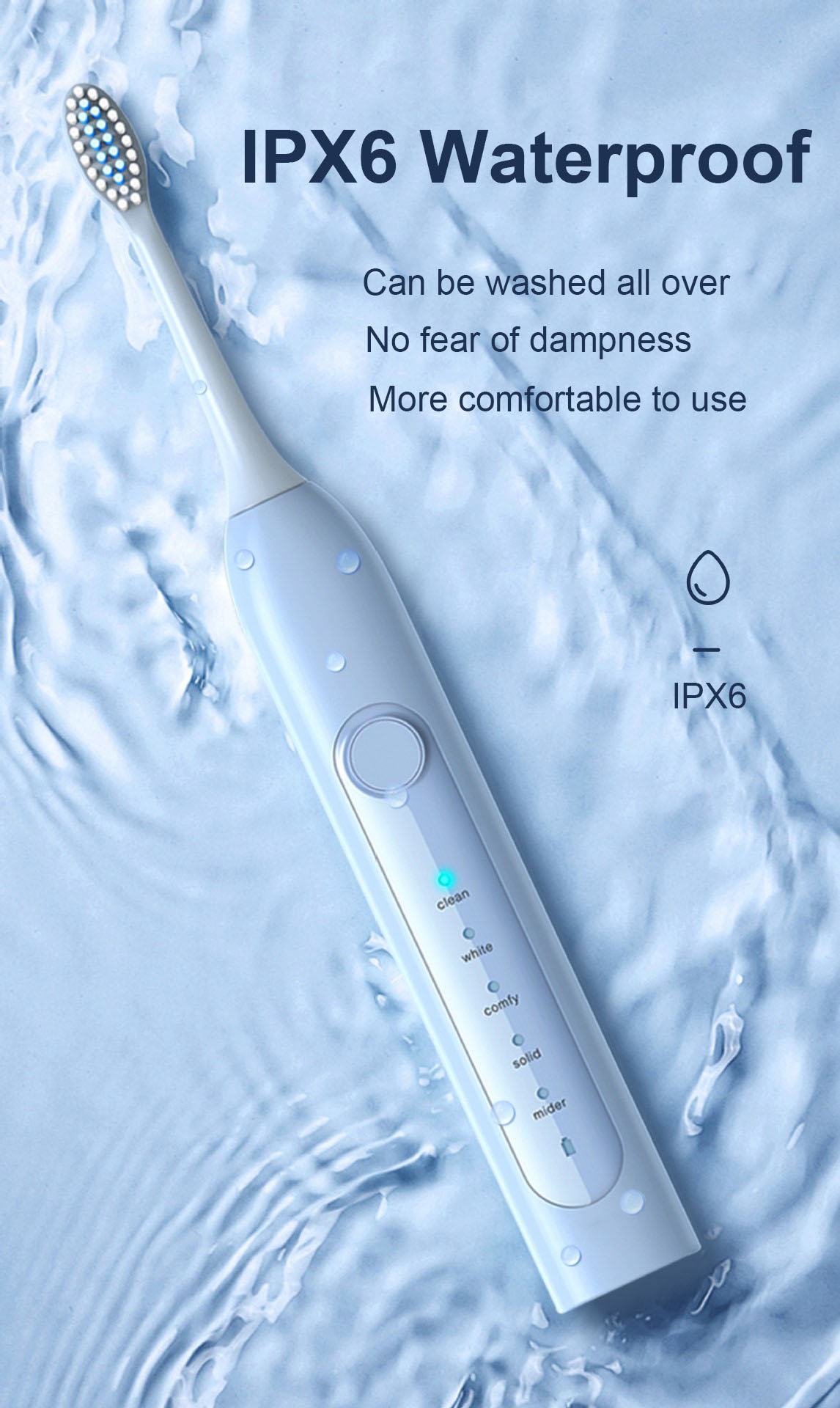 5 Modes Electric Toothbrush Ultrasonic Automatic Toothbrush USB Rechargeable Waterproof Clean Teeth For Adult