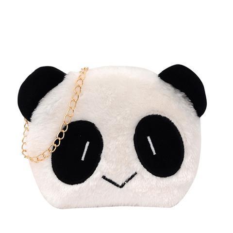 Lovely Children Coin Purse Cartoon Plush Messenger Bags Cute Animal Panda Cat Rabbit Fluffy Baby Kid Kindergarten Cross-Body Bag