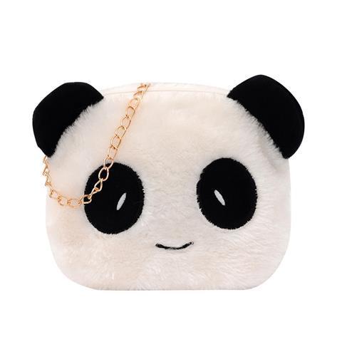 Lovely Children Coin Purse Cartoon Plush Messenger Bags Cute Animal Panda Cat Rabbit Fluffy Baby Kid Kindergarten Cross-Body Bag