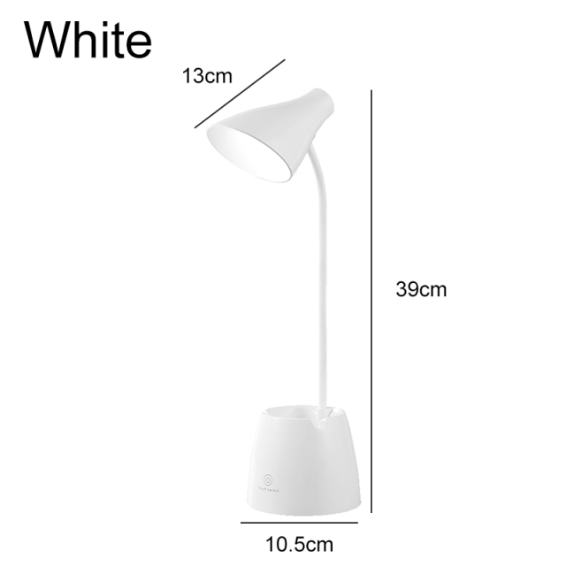 Modern Flexible Study Lamp Dimmable LED Stand Desk Light  USB Charge WithTouch Reading Lamp with Pen Holder LED Table Lamps
