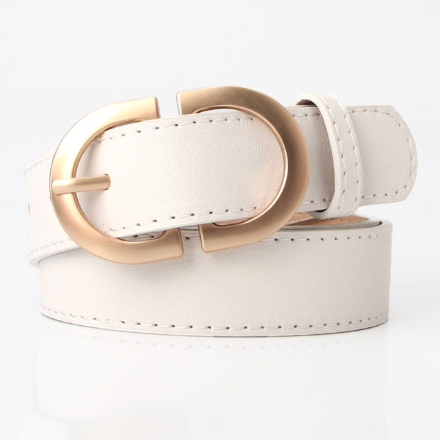 Leather Belts for Women Fashion Jeans Classic Retro Simple Round Buckle
