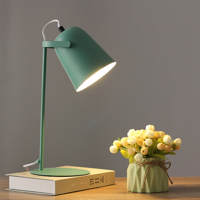 Nordic creative color E27 LED table lamp bedroom bedside table lamp dormitory study desk reading lamp