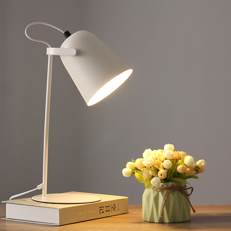 Nordic creative color E27 LED table lamp bedroom bedside table lamp dormitory study desk reading lamp