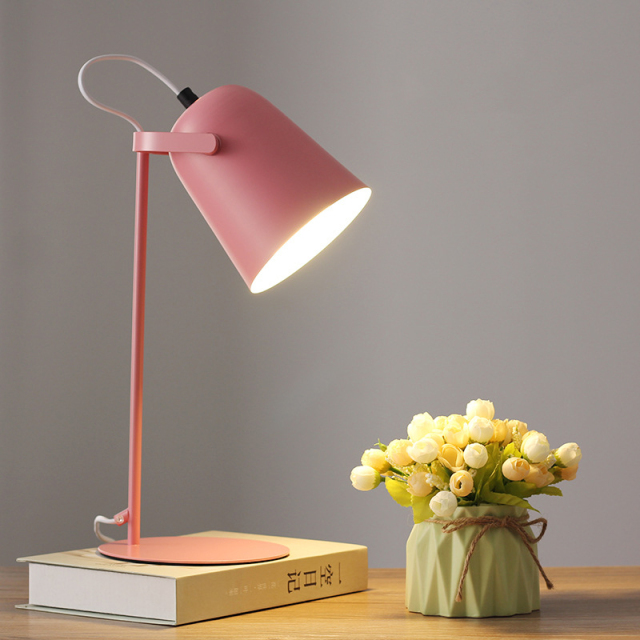 Nordic creative color E27 LED table lamp bedroom bedside table lamp dormitory study desk reading lamp