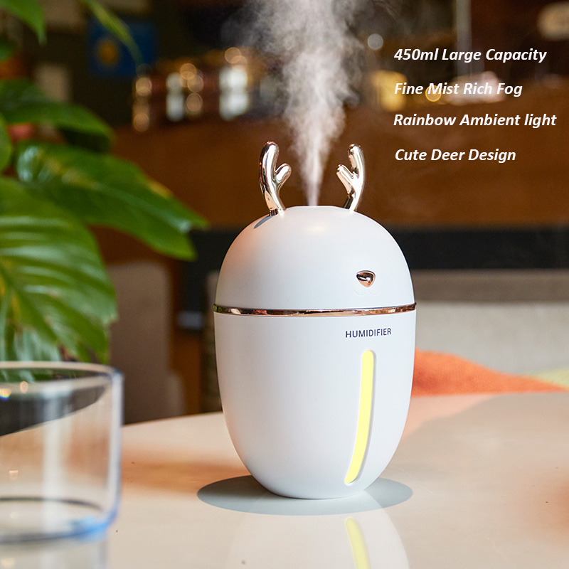 450ML Air Humidifier USB Aroma Essential Oil Diffuser For Home Office Aromatherapy Humidificador Difusor With  nightLight Lamp