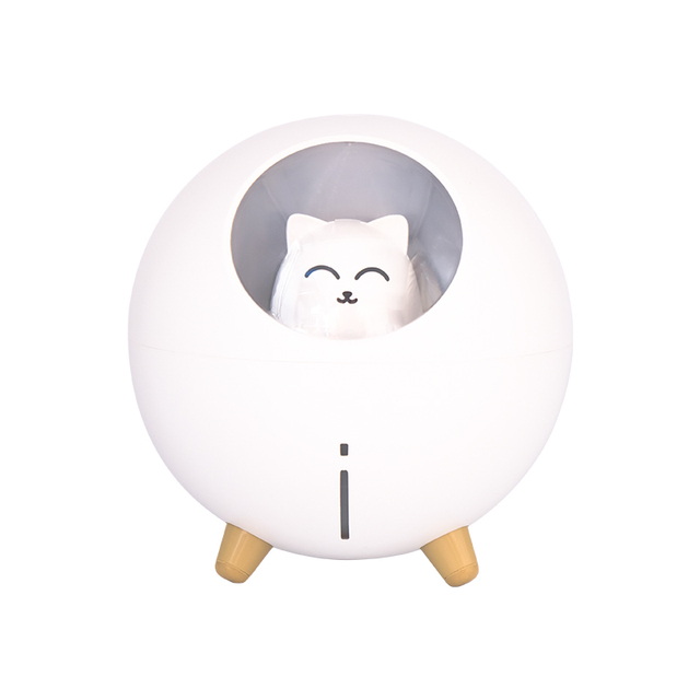 Lovely Pet Air Humidifier 220ml Planet Cat Ultrasonic Cool Mist Aroma Air Oil Diffuser Romantic Color LED Lamp USB Humidificador