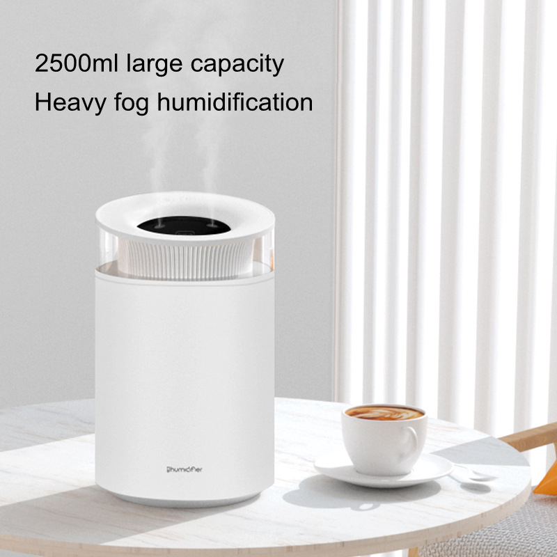2500ml USB Air Aromatherapy Humidifier Double Nozzle Heavy Fog Mist Maker Fogger Colorful LED Light Home Essential Oil Diffuser