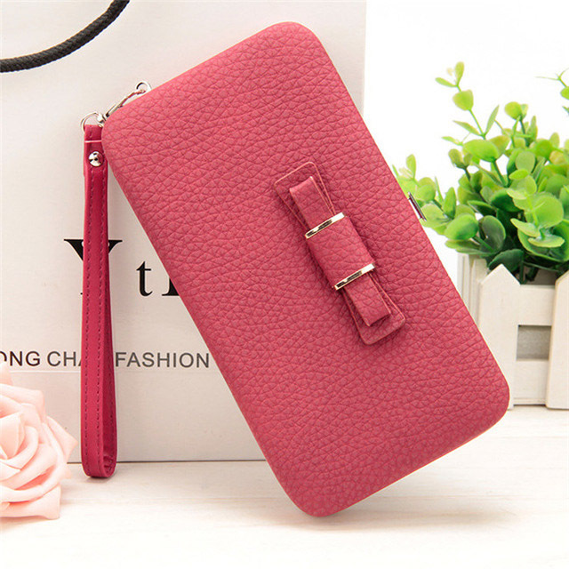 Wallet Female Women's Wallet Snap Coin Purse Phone Bag Bow Multi-card Bit Card Holder Purse Women