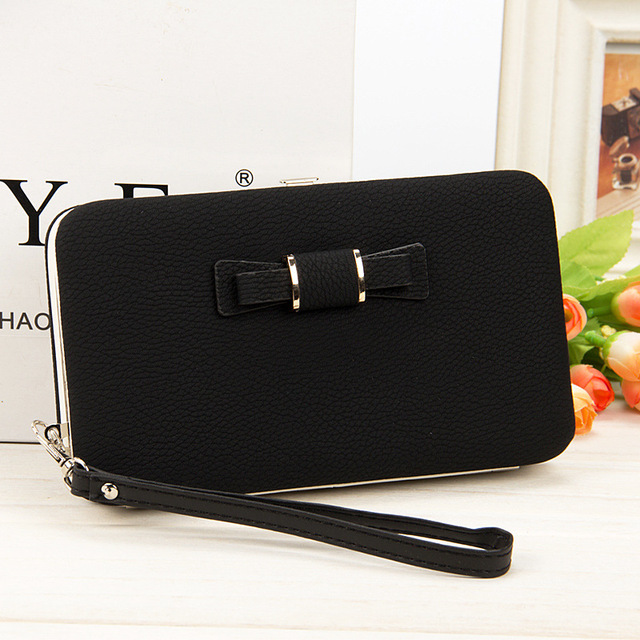Wallet Female Women's Wallet Snap Coin Purse Phone Bag Bow Multi-card Bit Card Holder Purse Women