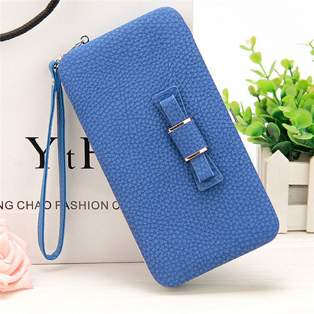 Wallet Female Women's Wallet Snap Coin Purse Phone Bag Bow Multi-card Bit Card Holder Purse Women